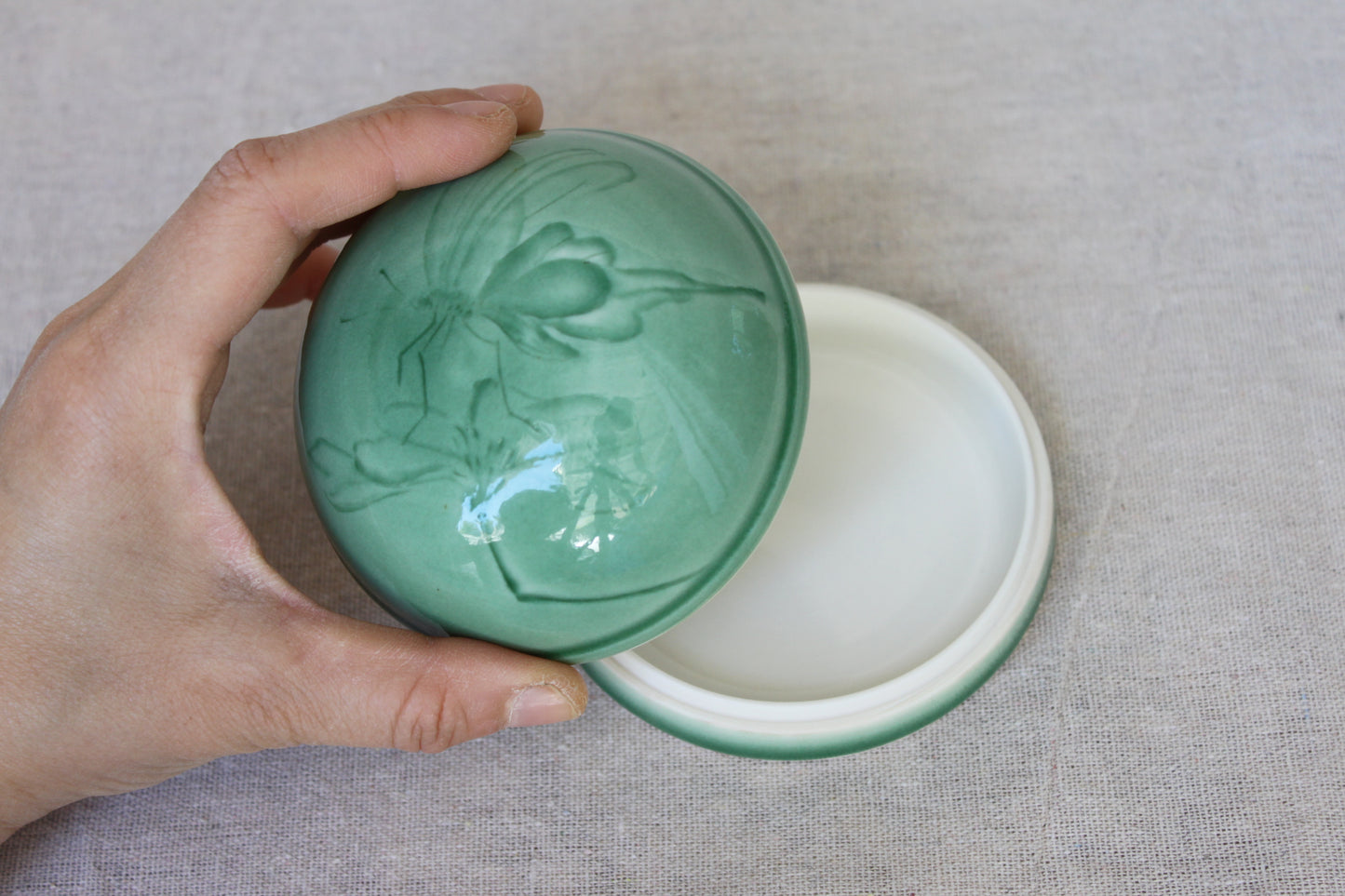 Handmade porcelain trinket box / lidded jar / jewelry box