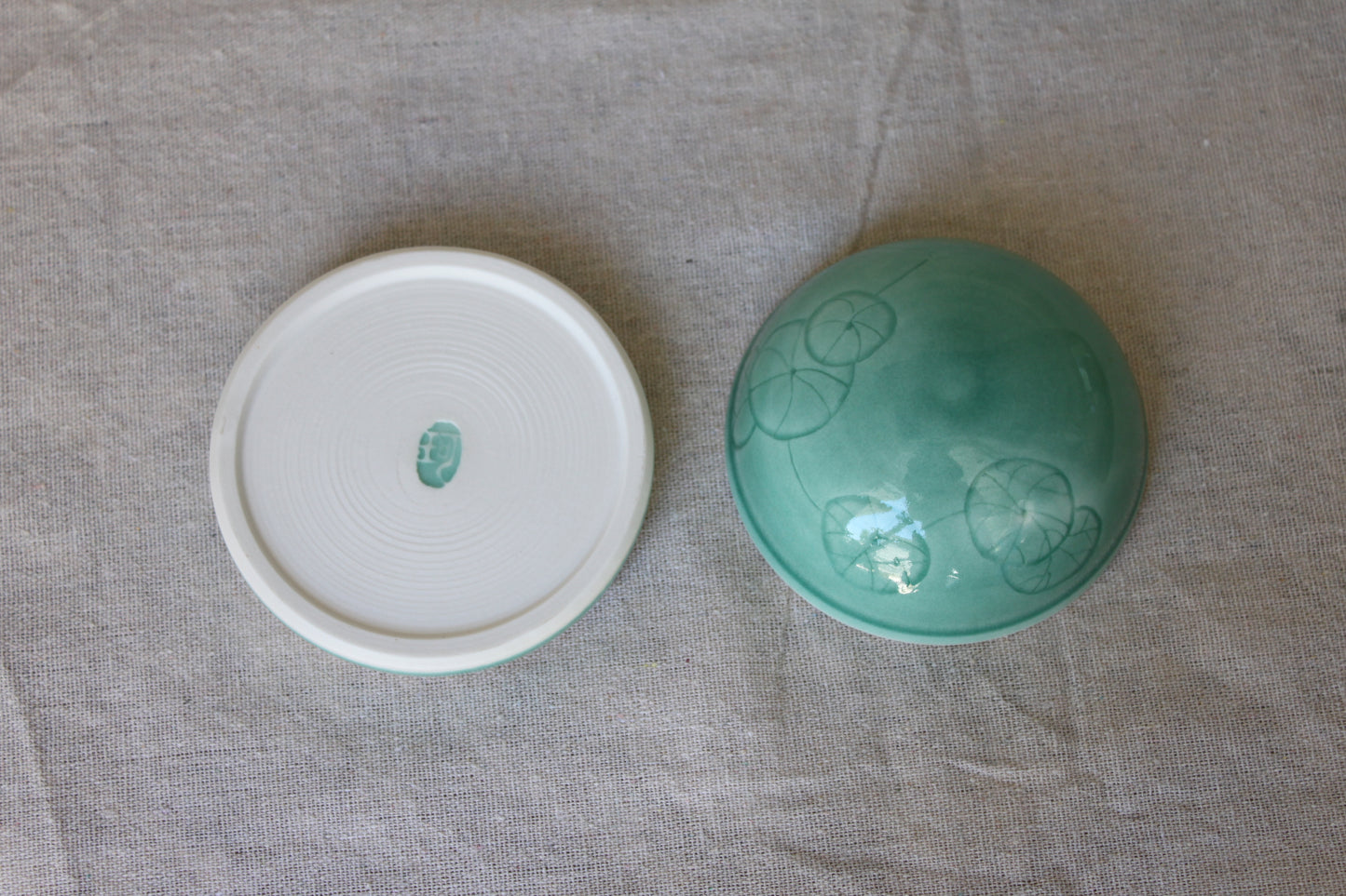 Handmade porcelain trinket box / lidded jar / jewelry box