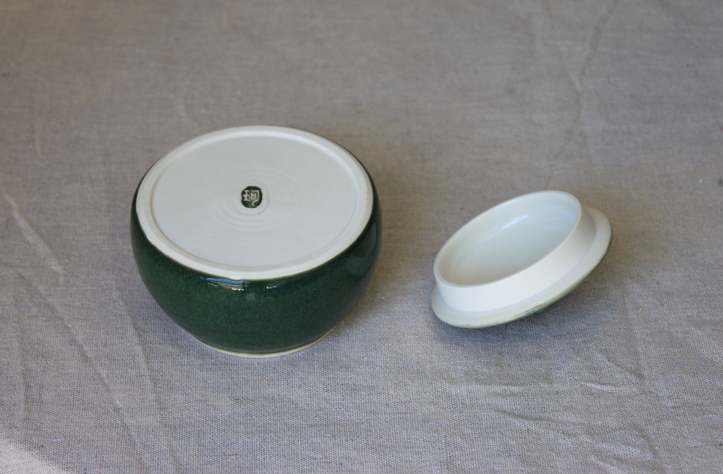 Handmade Celadon Green Ceramic Jar with Lid: Food-Safe Porcelain