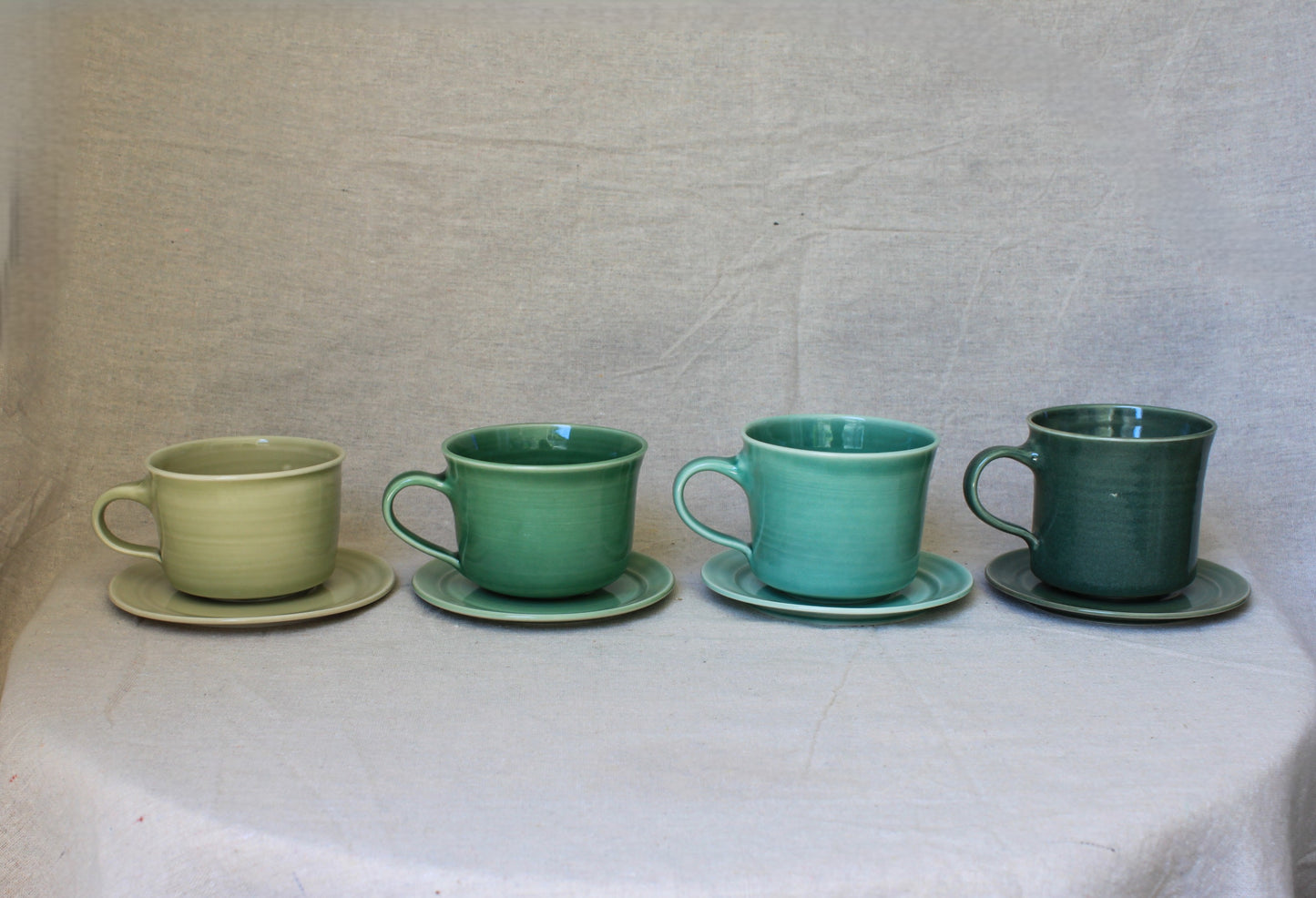 Handmade Porcelain Coffee Mug with Saucer