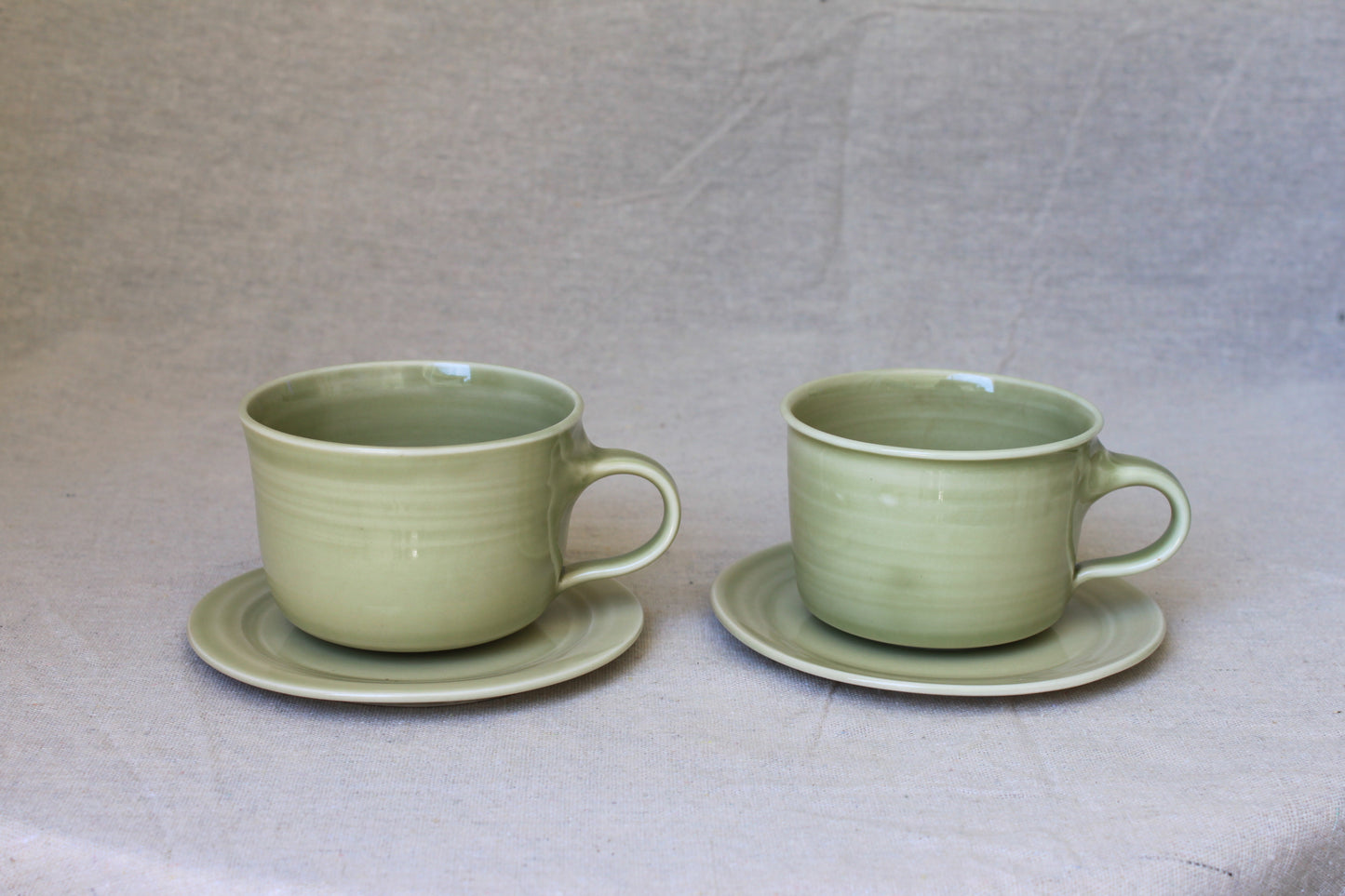 Handmade Porcelain Coffee Mug with Saucer
