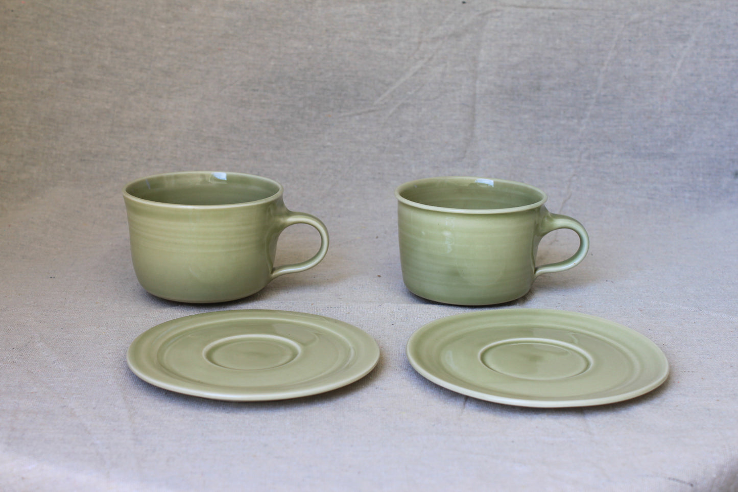 Handmade Porcelain Coffee Mug with Saucer