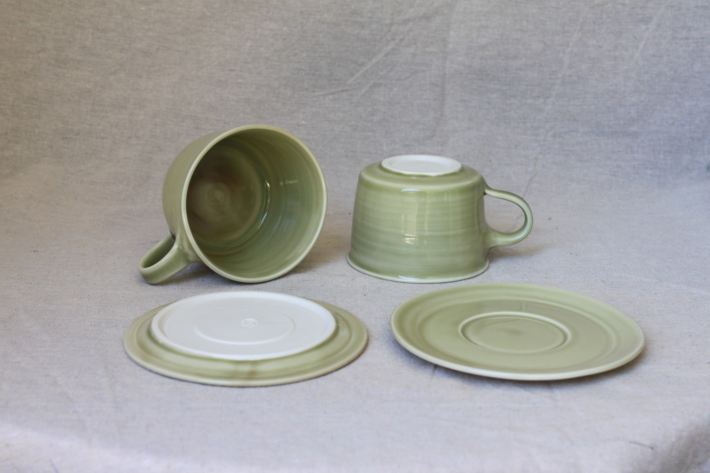 Handmade Porcelain Coffee Mug with Saucer