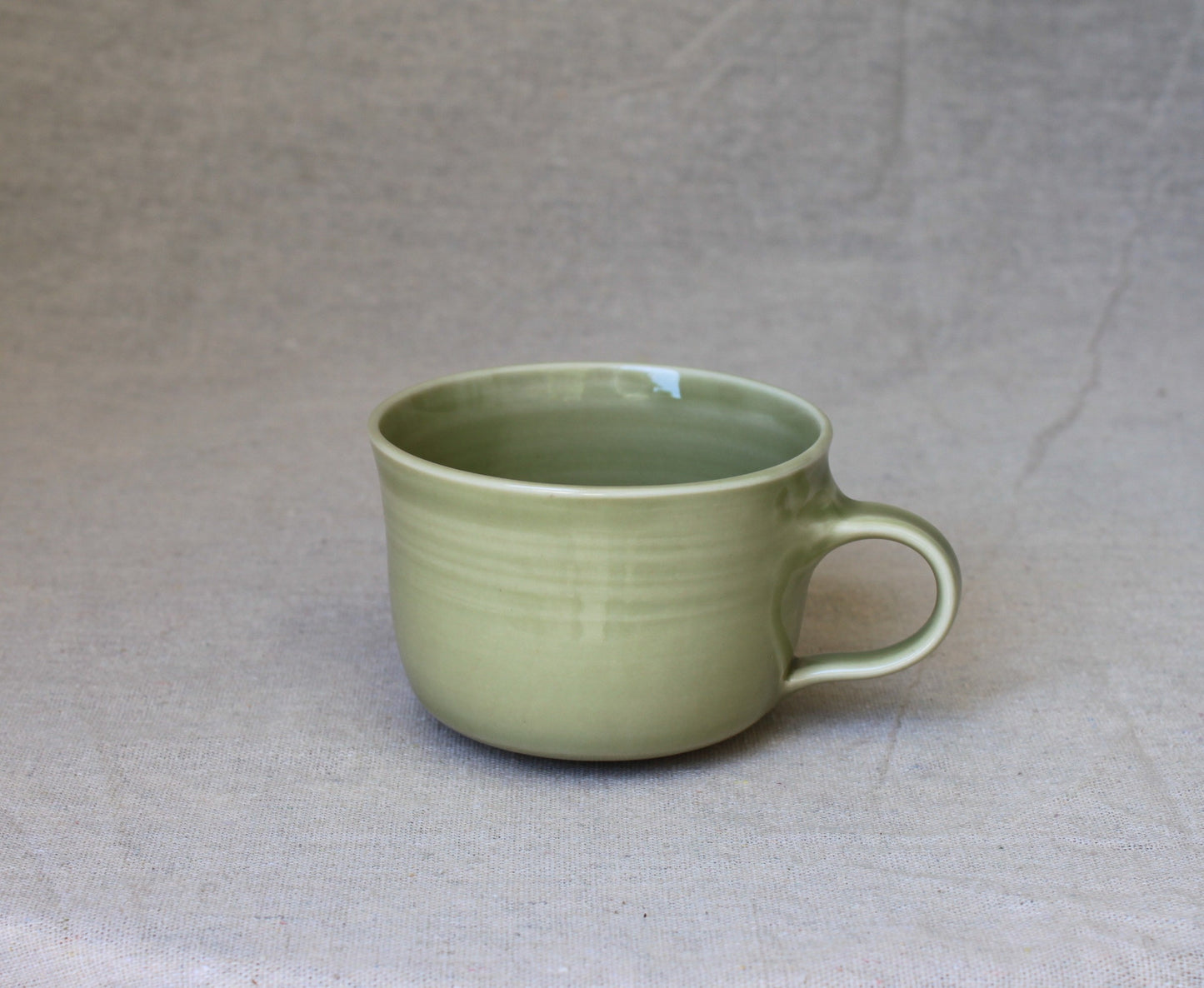 Handmade Porcelain Coffee Mug with Saucer