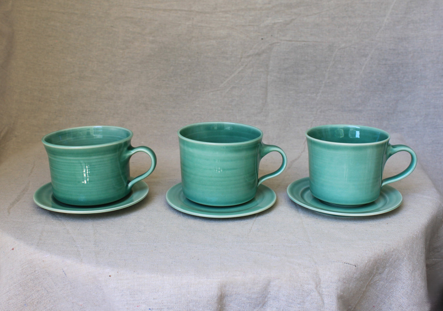 Handmade Porcelain Coffee Mug with Saucer