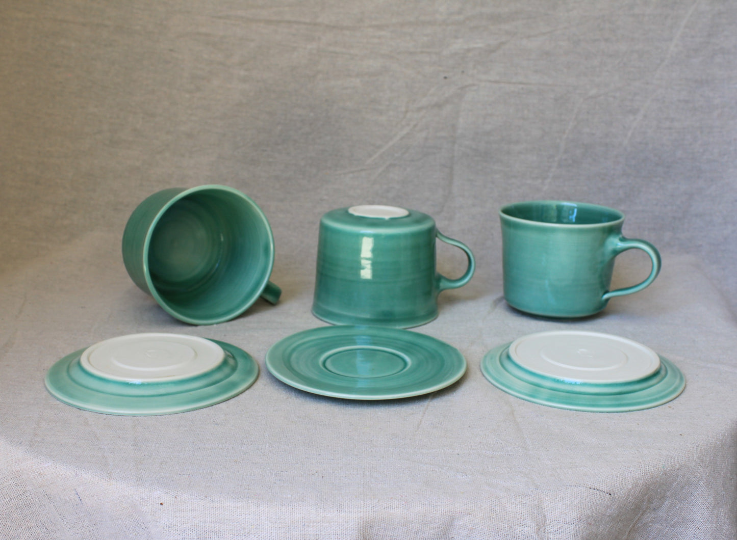 Handmade Porcelain Coffee Mug with Saucer