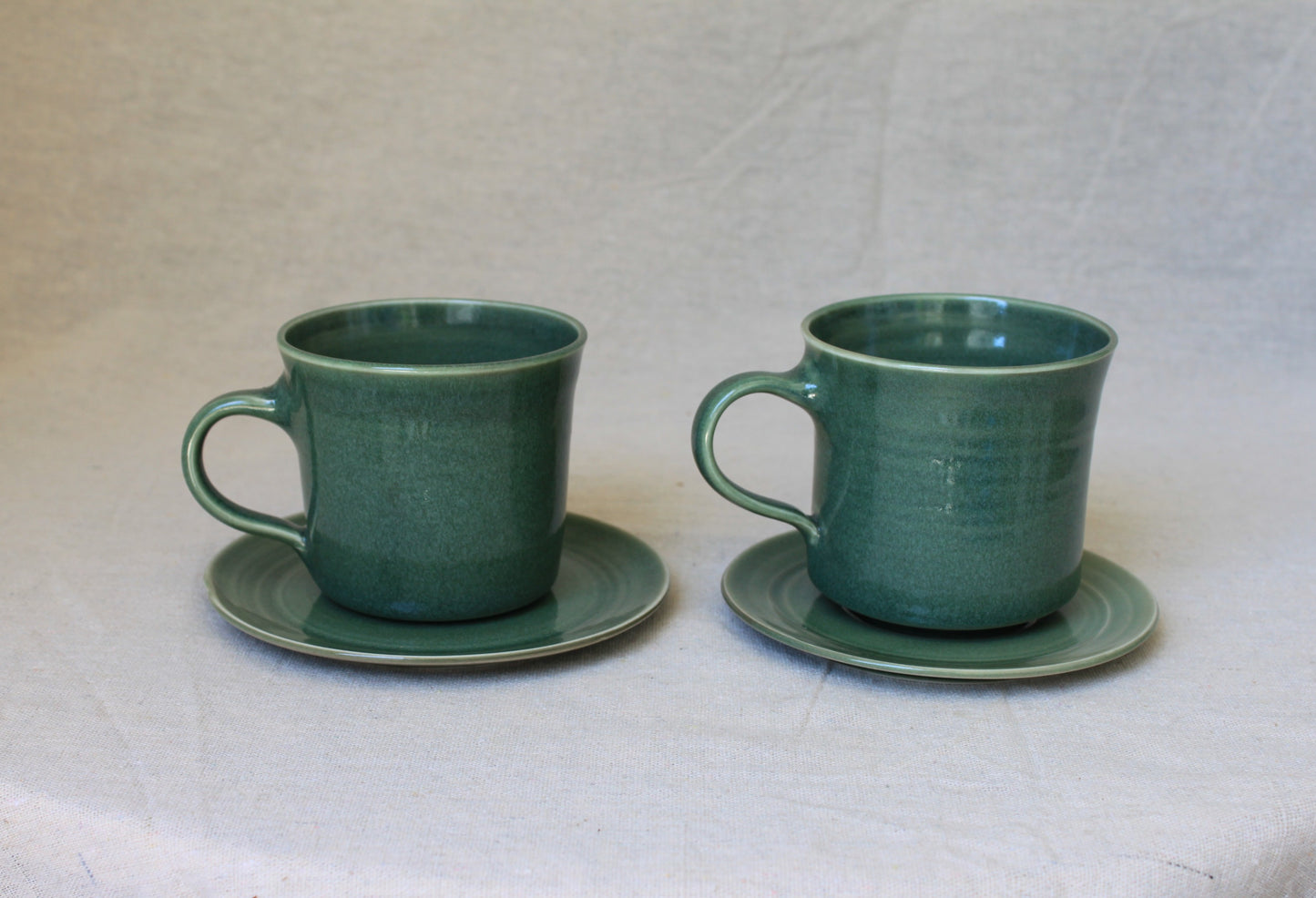 Handmade Porcelain Coffee Mug with Saucer