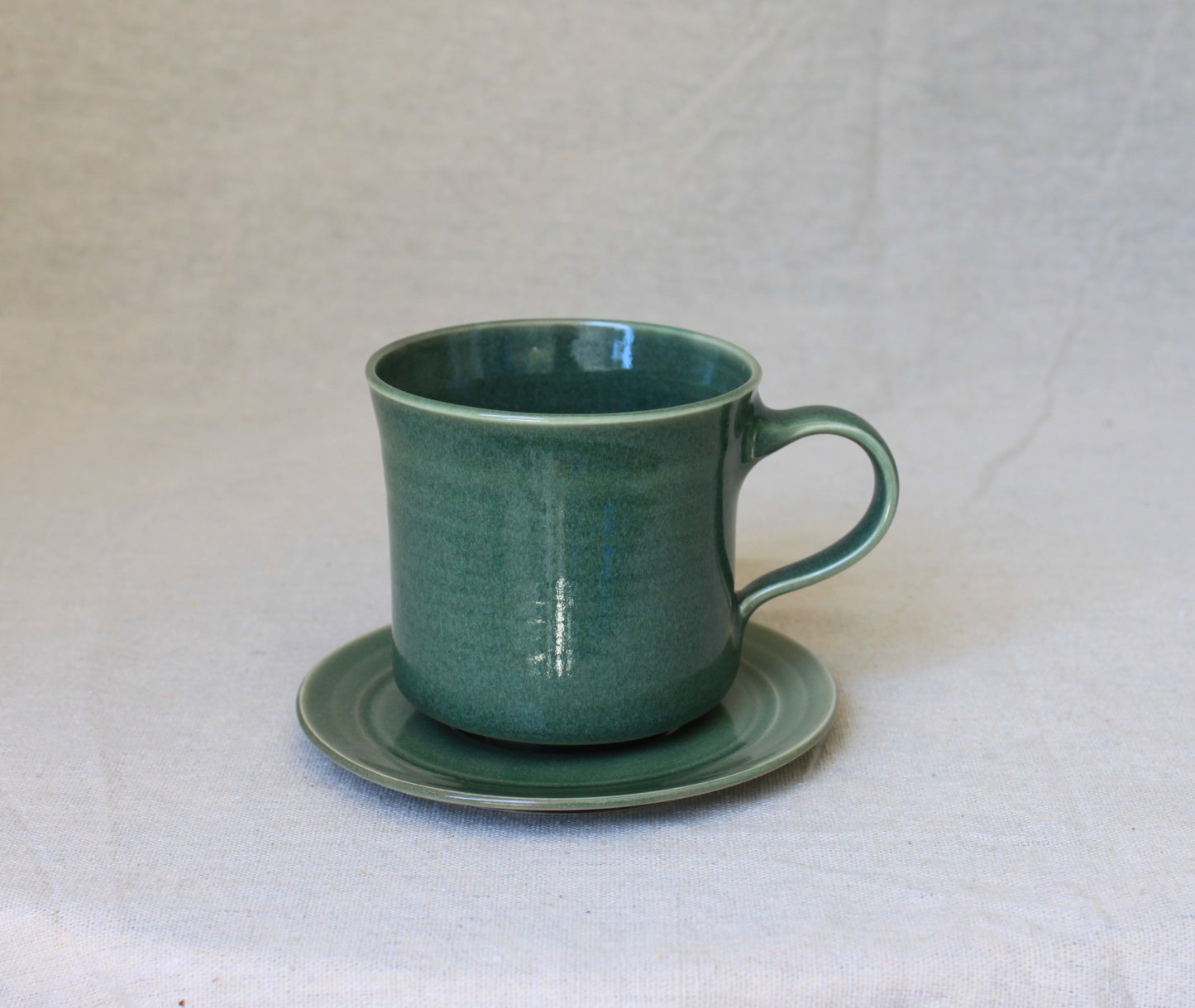 Handmade Porcelain Coffee Mug with Saucer