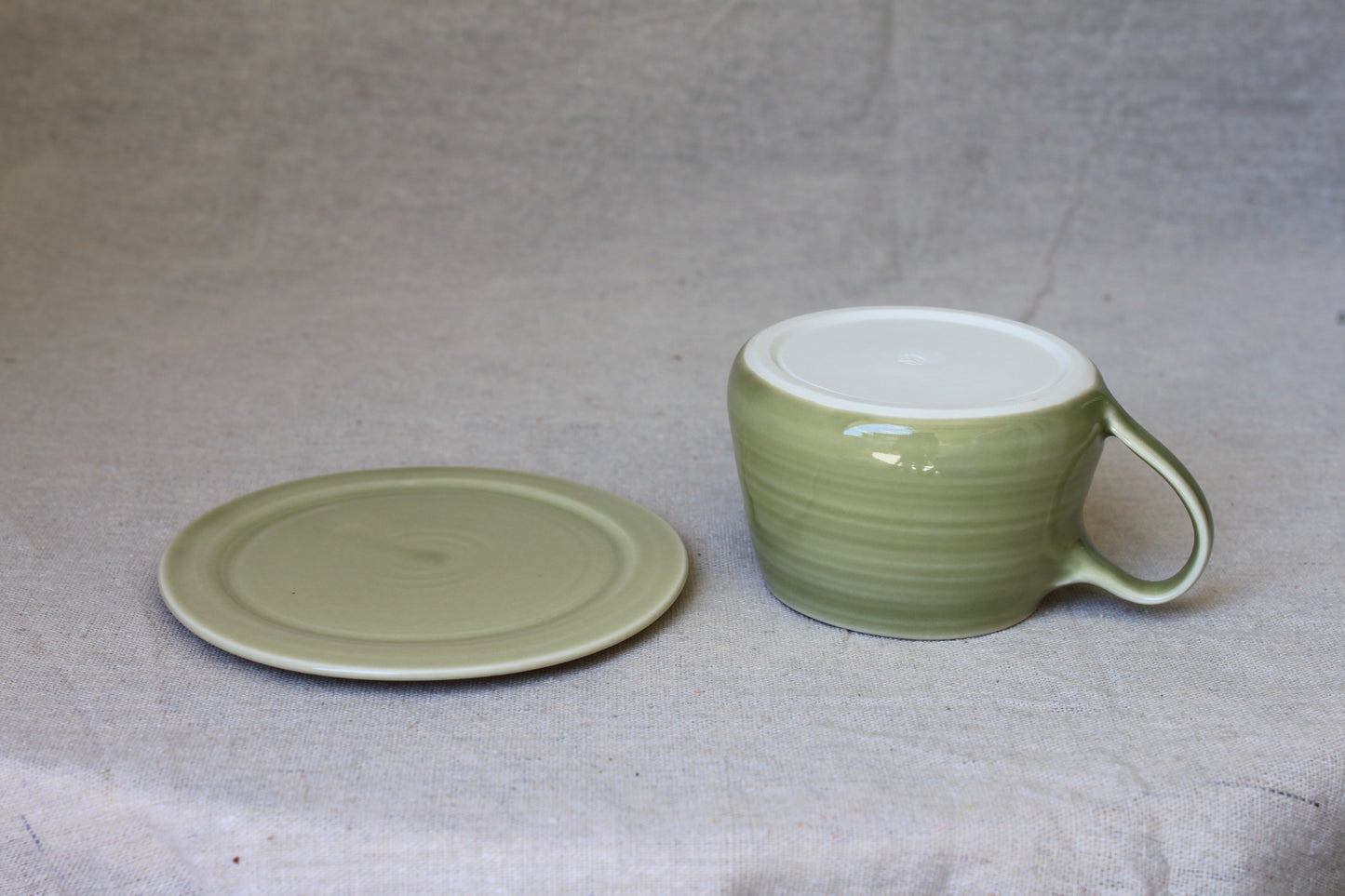 Handmade Porcelain Coffee Mug with Saucer