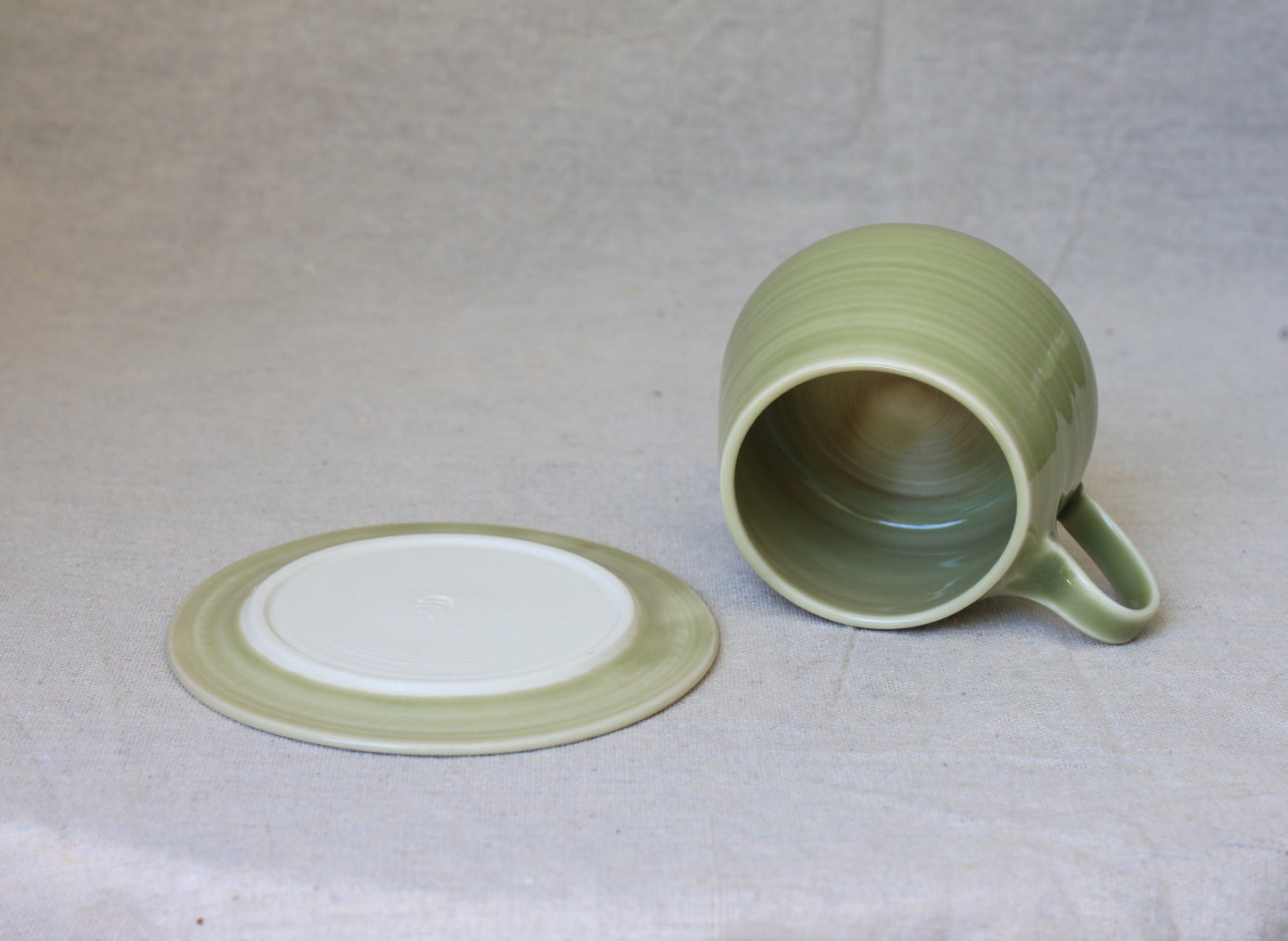 Handmade Porcelain Coffee Mug with Saucer