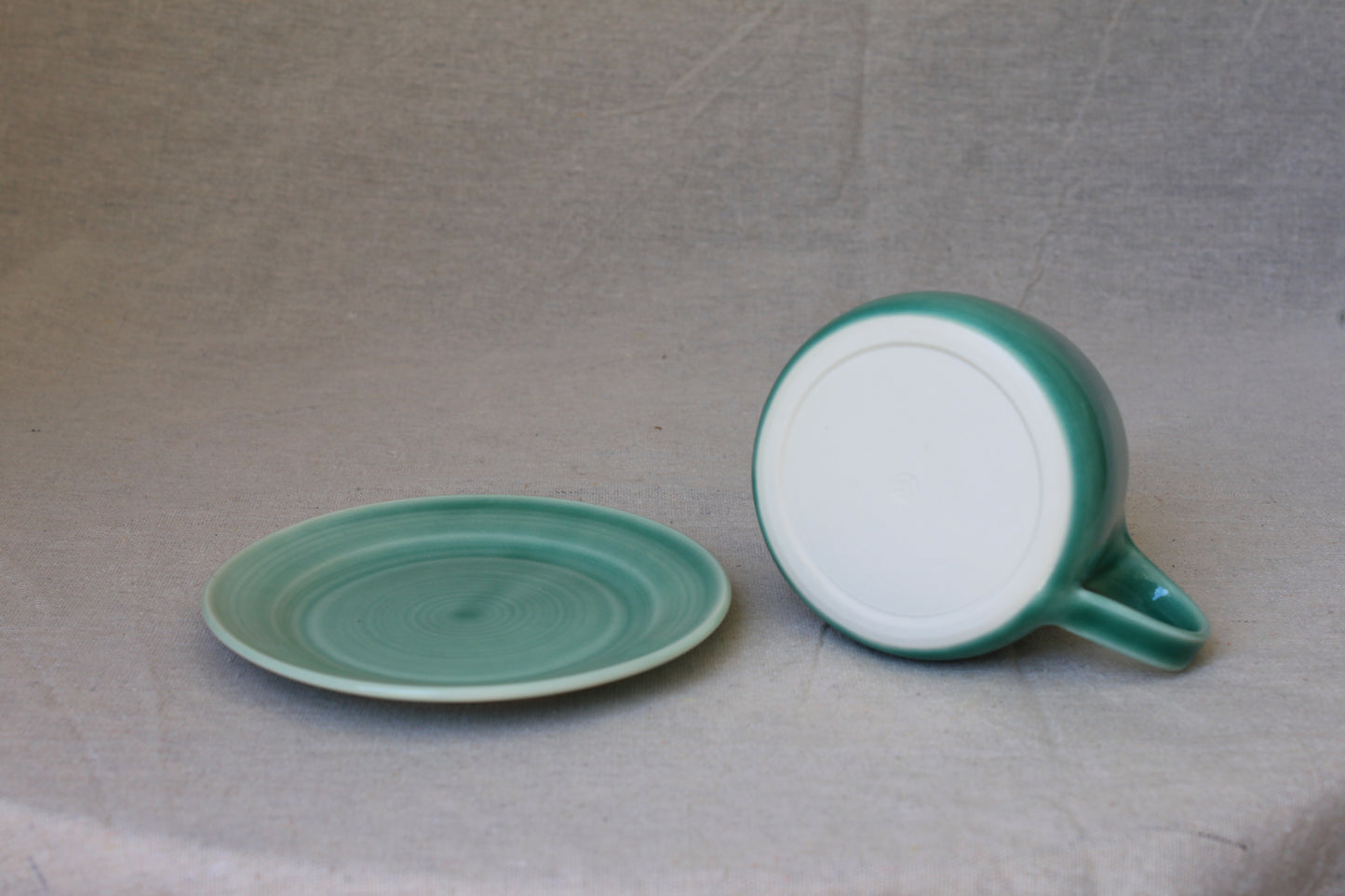 Handmade Porcelain Coffee Mug with Saucer