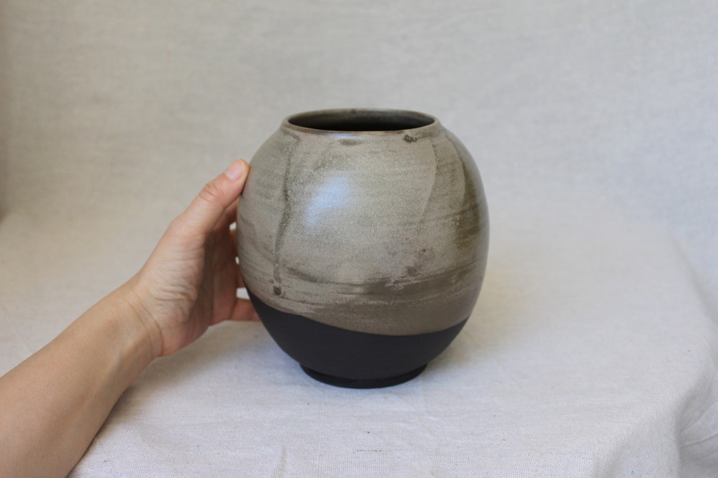 Handmade Ceramic Round Vase / Round Jar