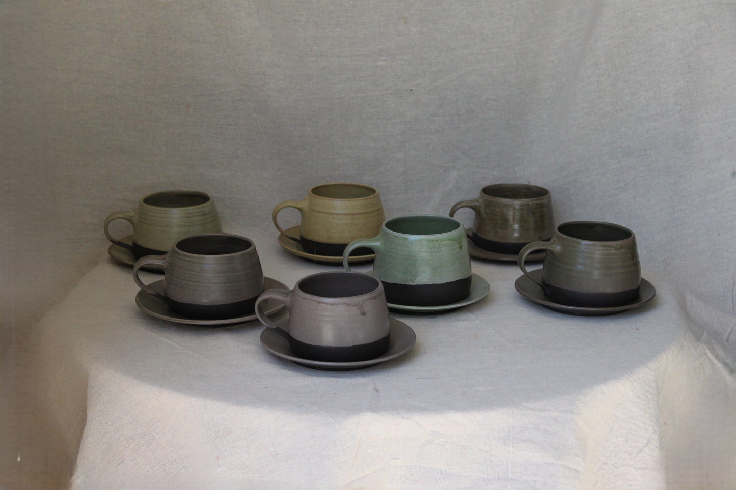 Handmade Ceramic Coffee Mug with saucer
