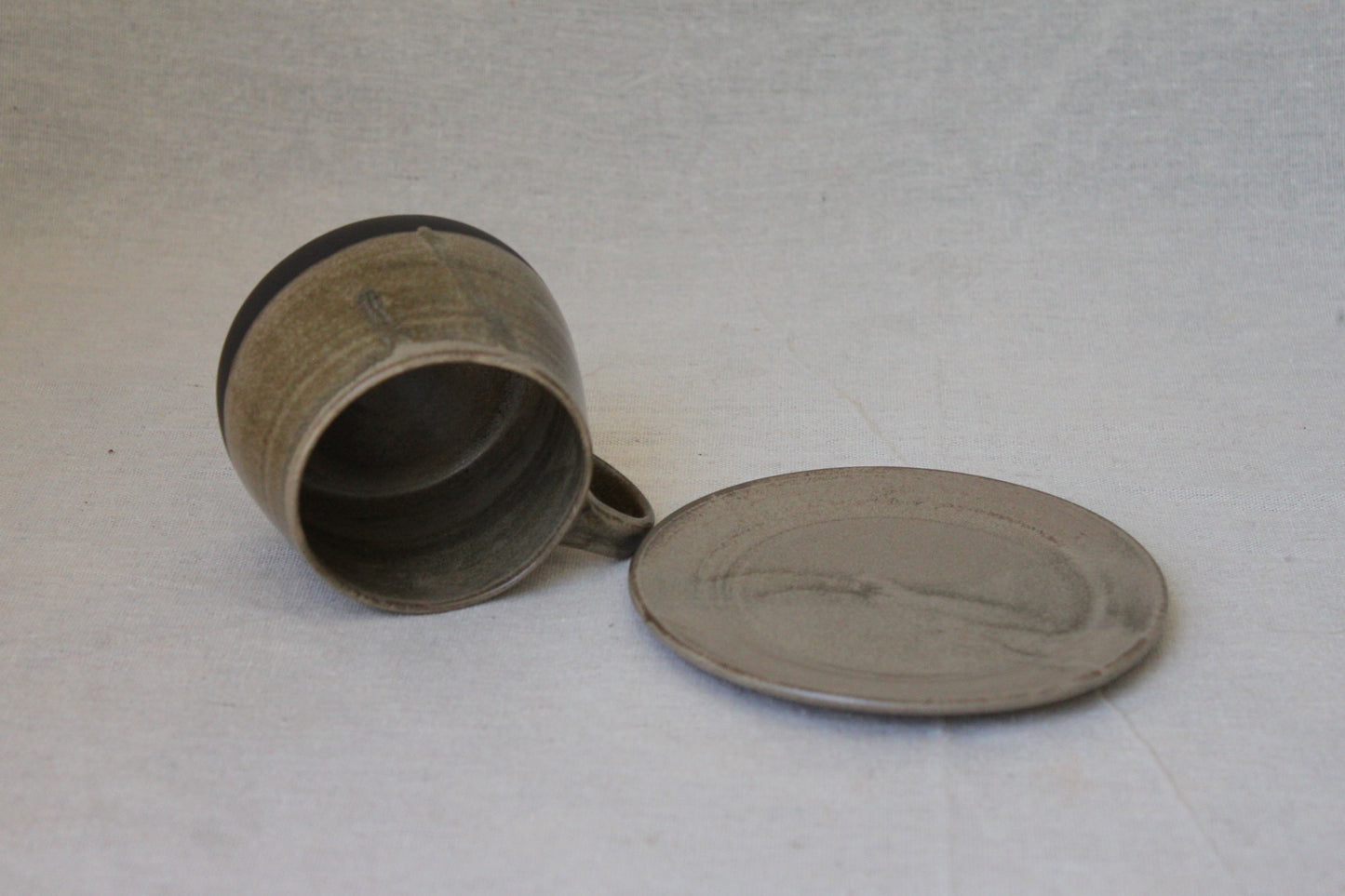 Handmade Ceramic Coffee Mug with saucer
