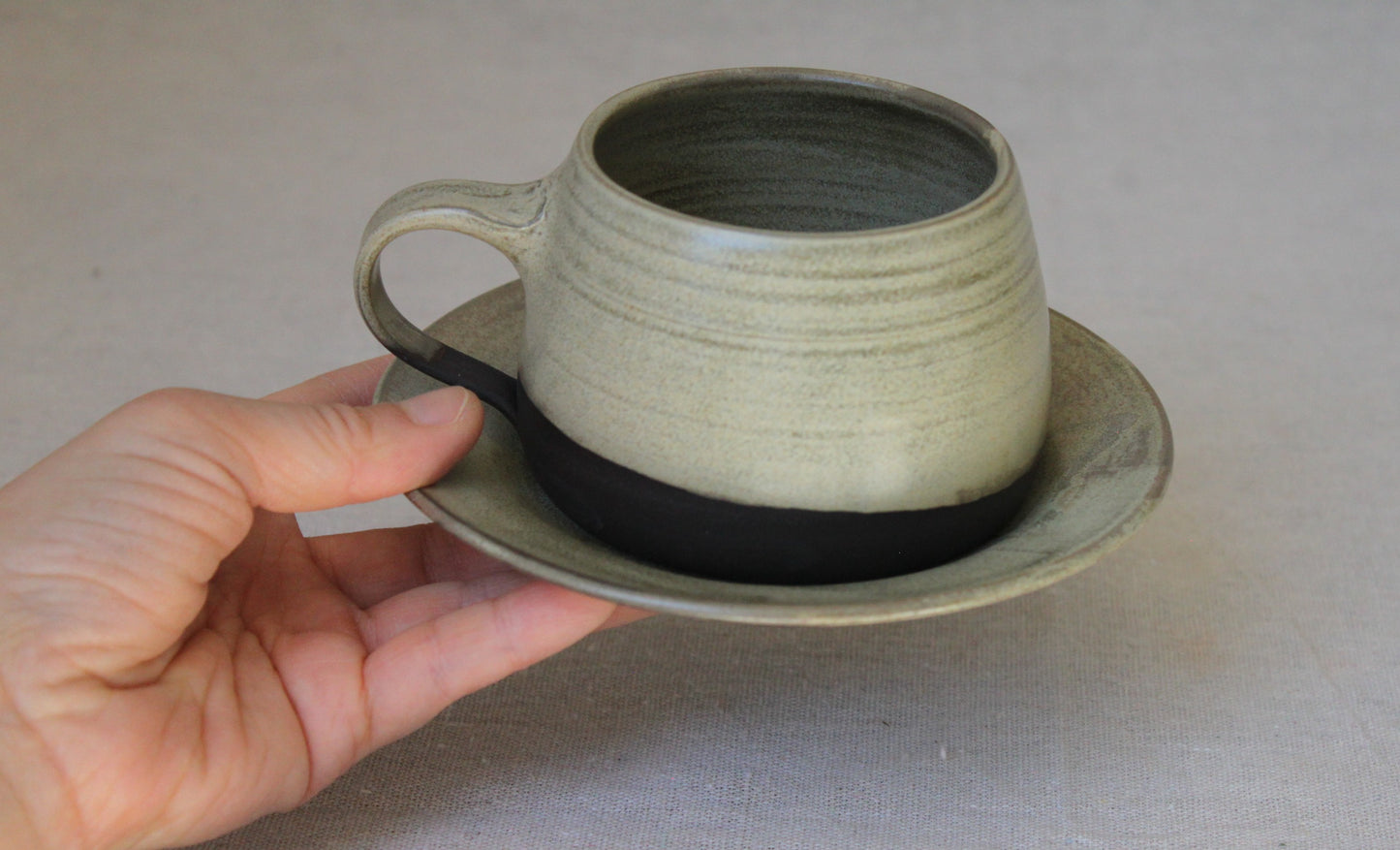 Handmade Ceramic Coffee Mug with saucer