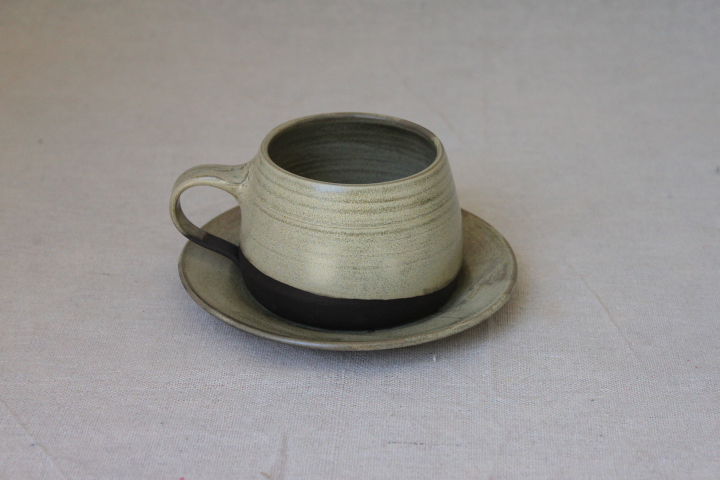 Handmade Ceramic Coffee Mug with saucer