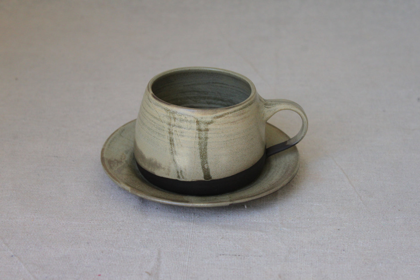 Handmade Ceramic Coffee Mug with saucer