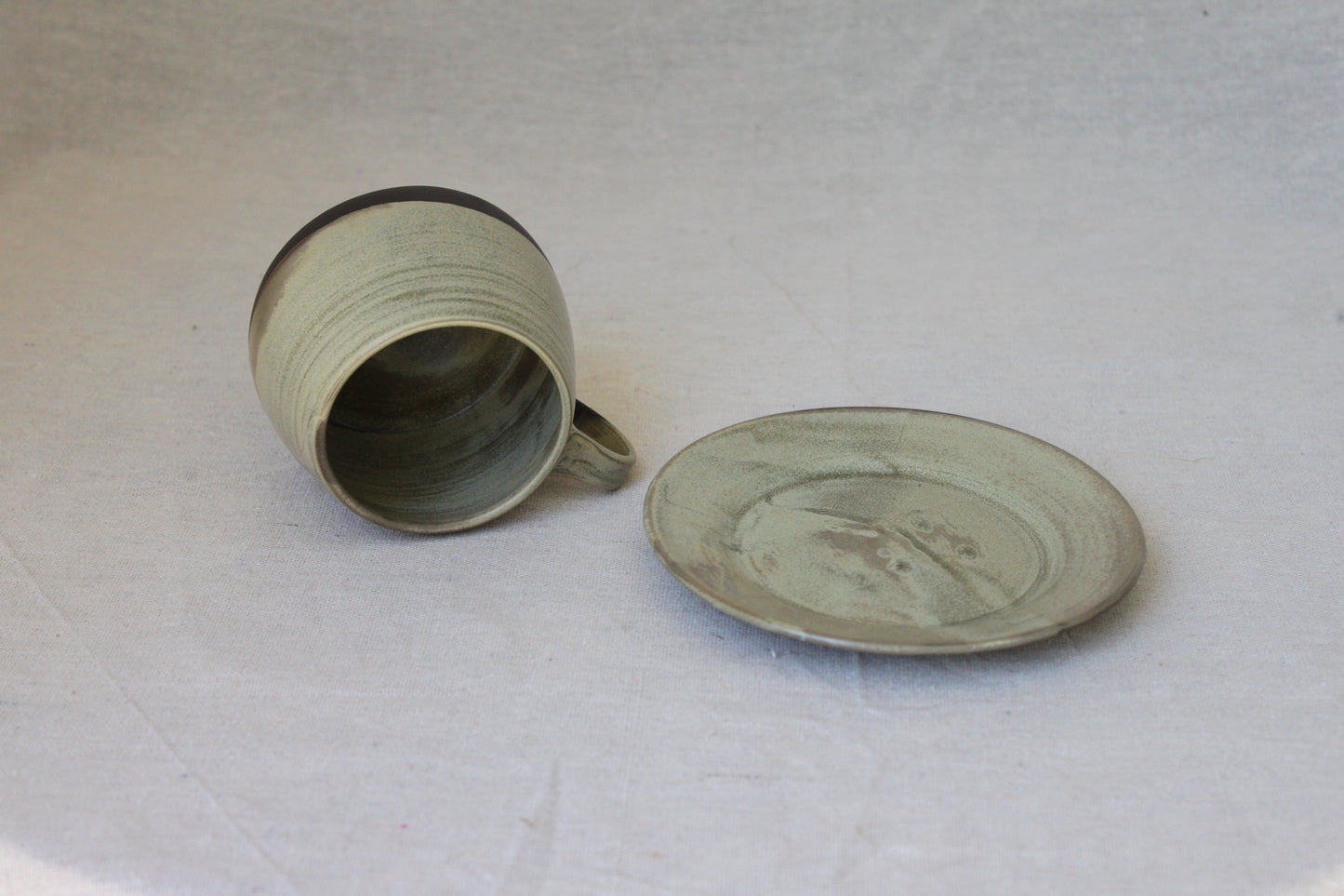 Handmade Ceramic Coffee Mug with saucer