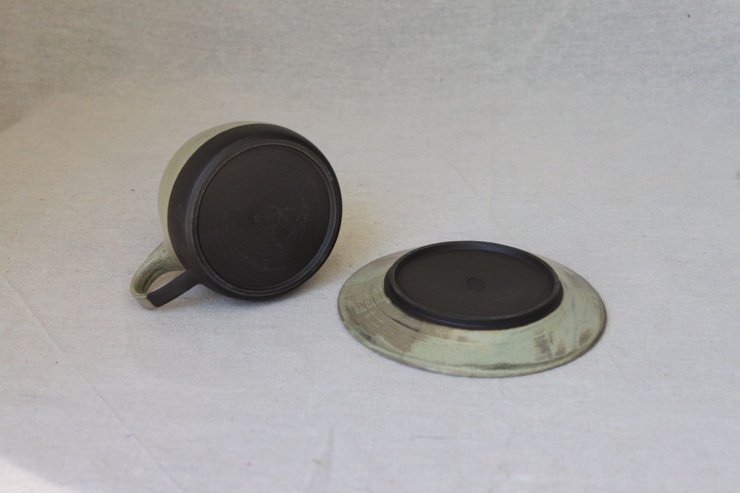Handmade Ceramic Coffee Mug with saucer