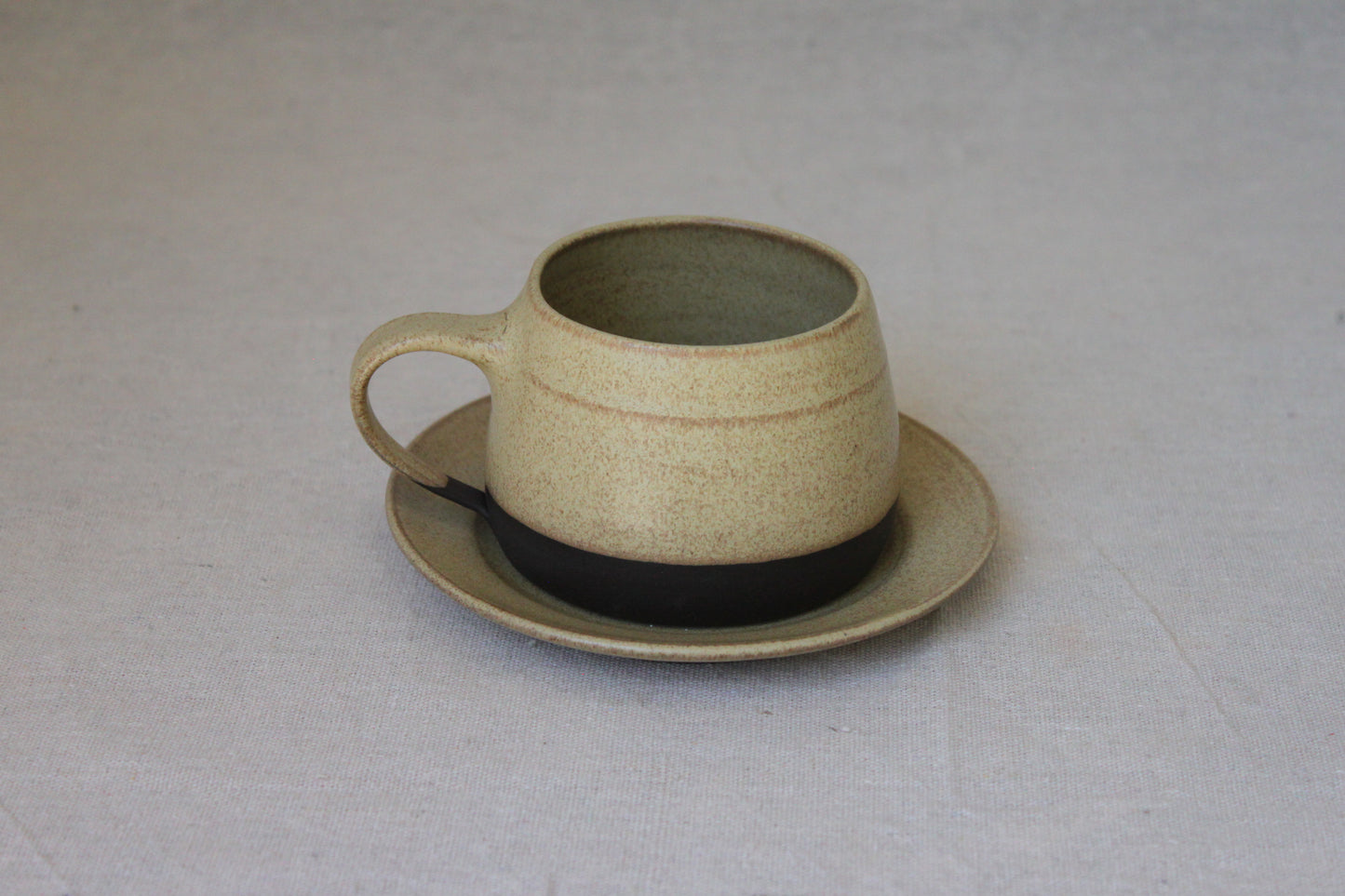 Handmade Ceramic Coffee Mug with saucer