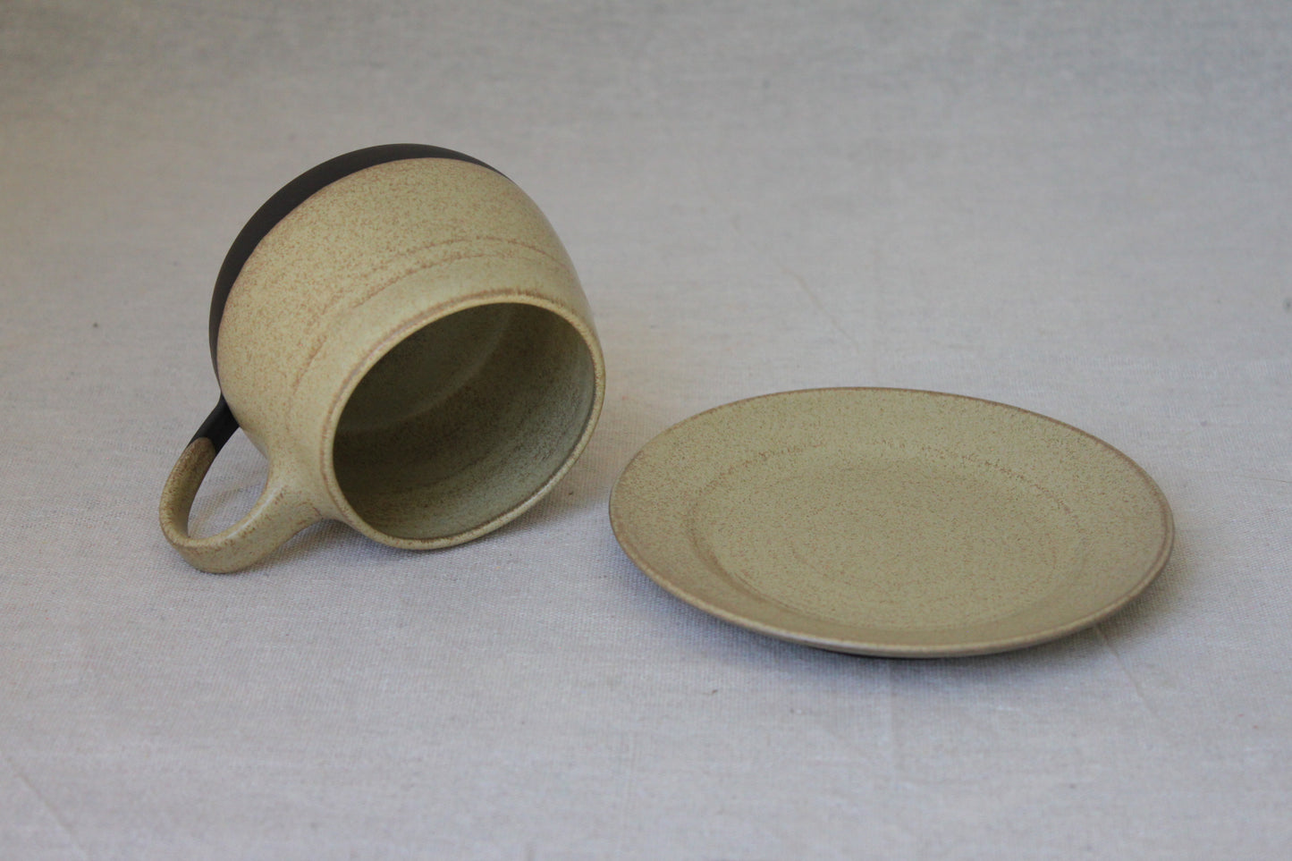 Handmade Ceramic Coffee Mug with saucer