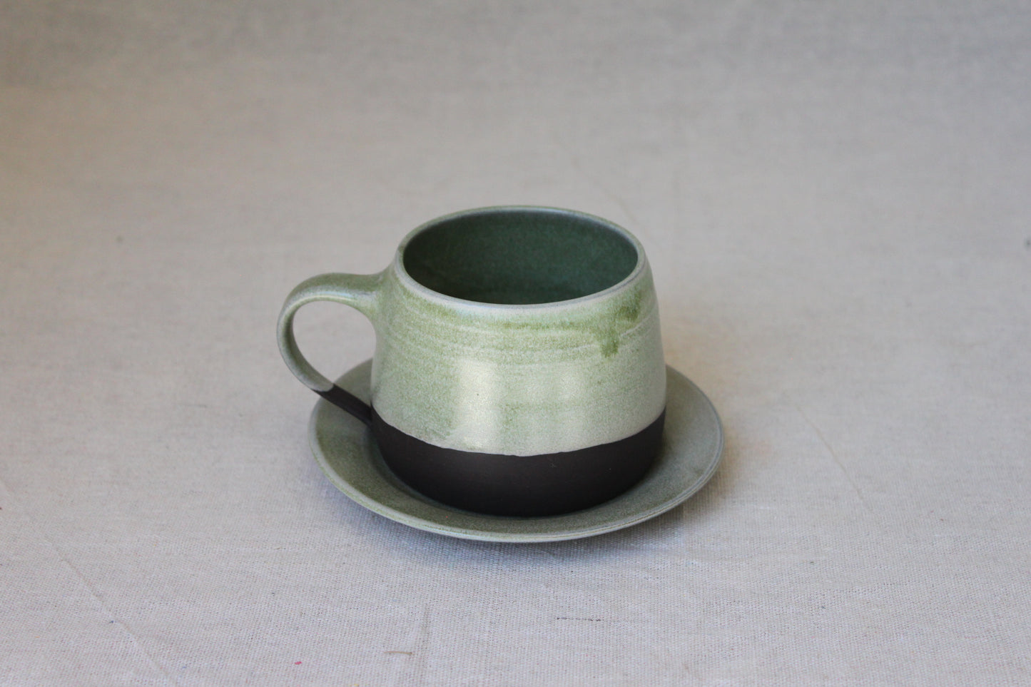 Handmade Ceramic Coffee Mug with saucer