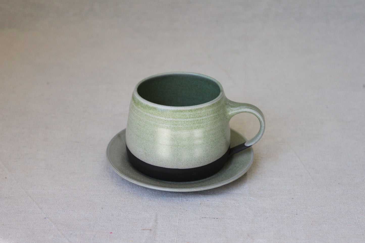 Handmade Ceramic Coffee Mug with saucer