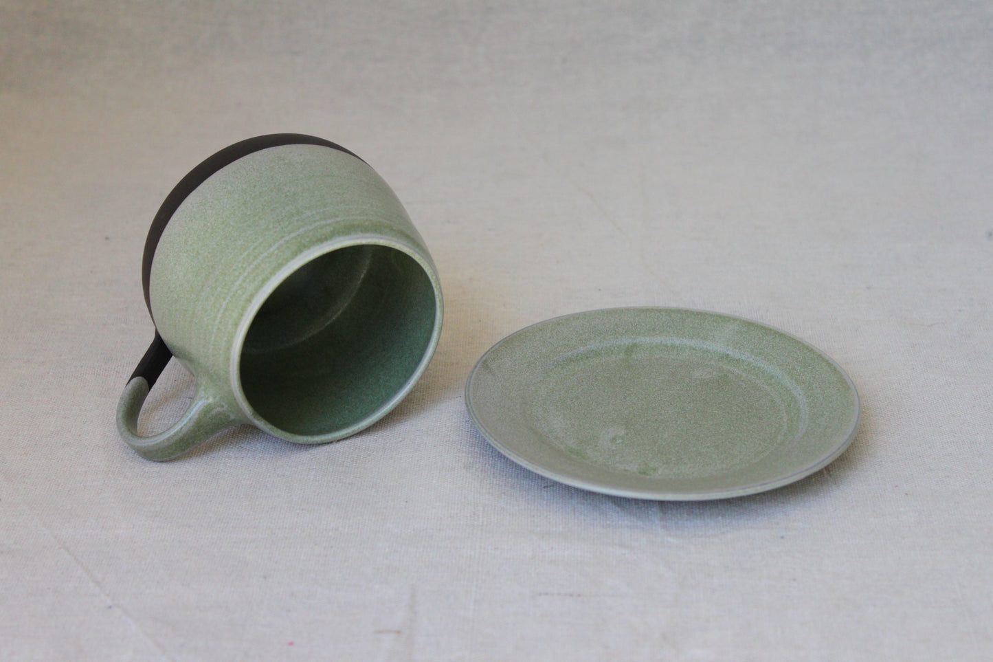 Handmade Ceramic Coffee Mug with saucer