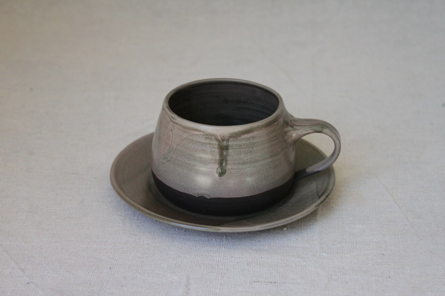 Handmade Ceramic Coffee Mug with saucer