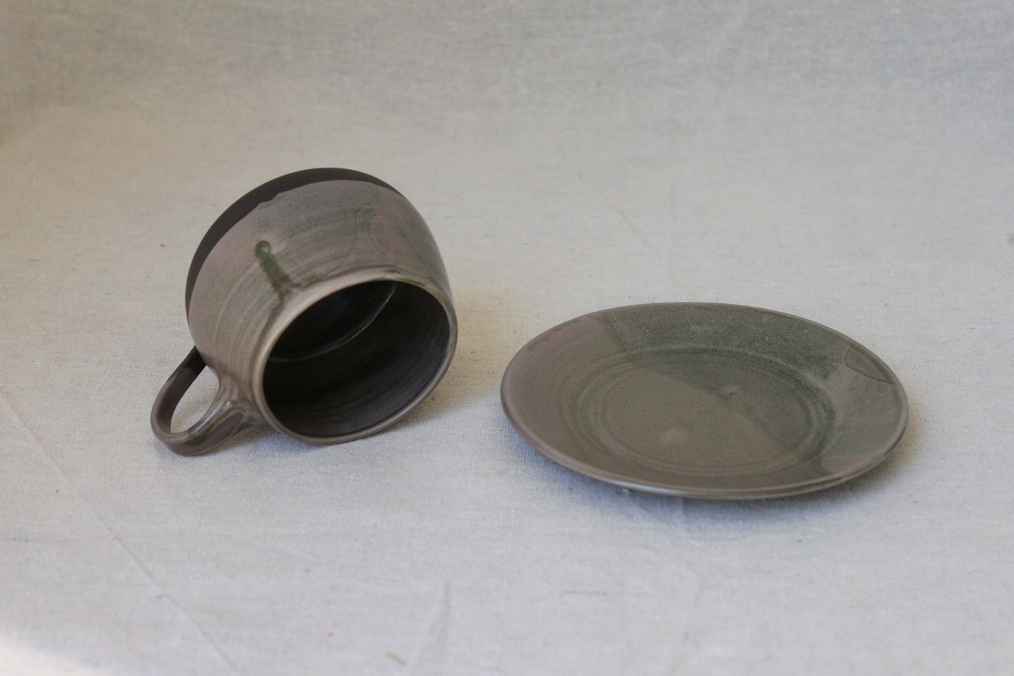 Handmade Ceramic Coffee Mug with saucer