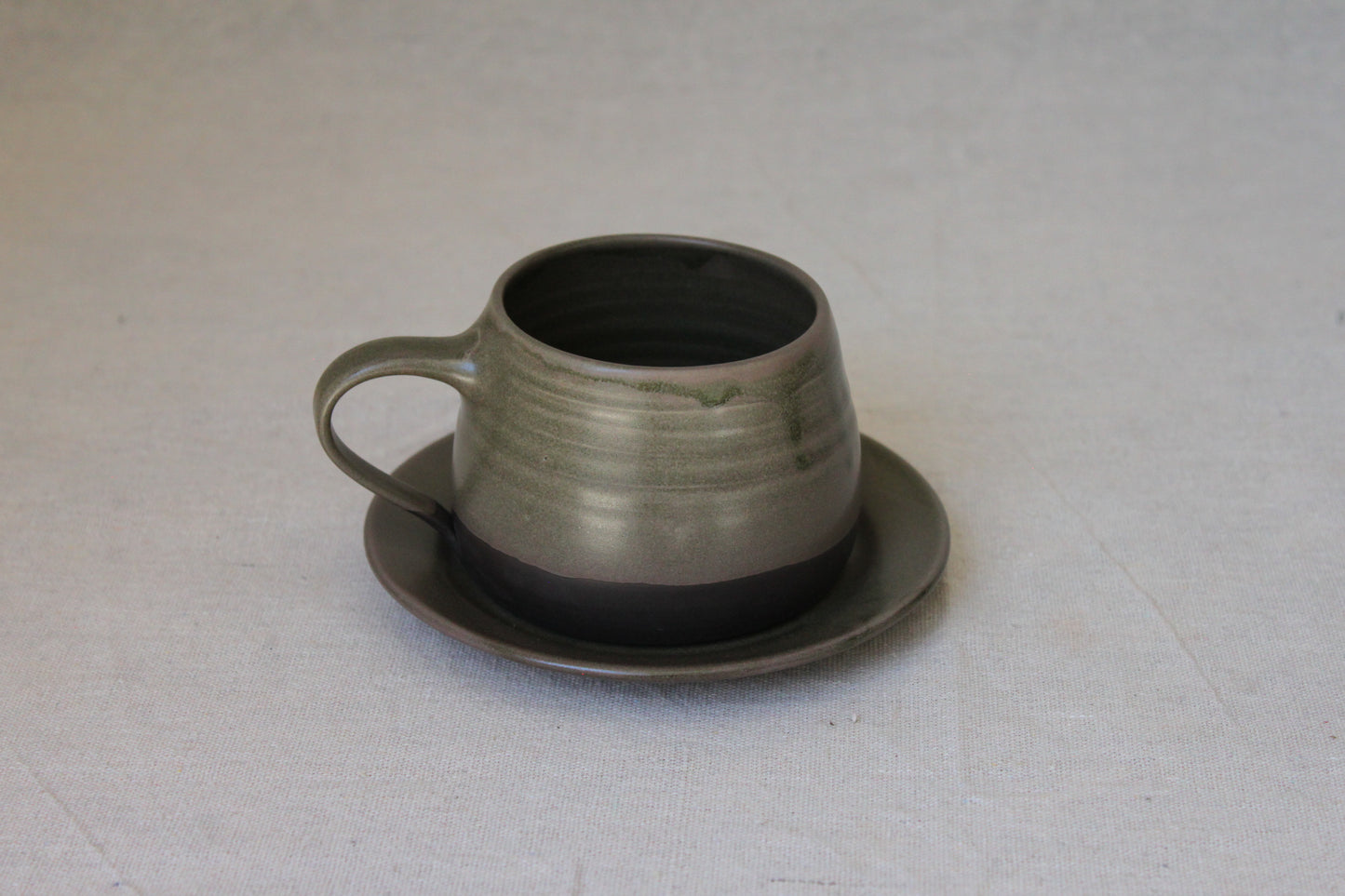 Handmade Ceramic Coffee Mug with saucer