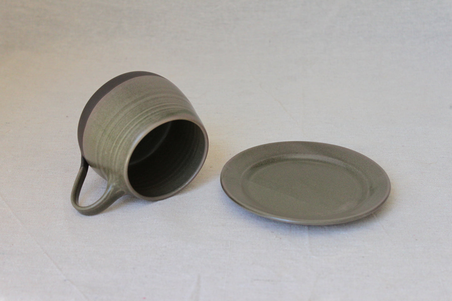 Handmade Ceramic Coffee Mug with saucer